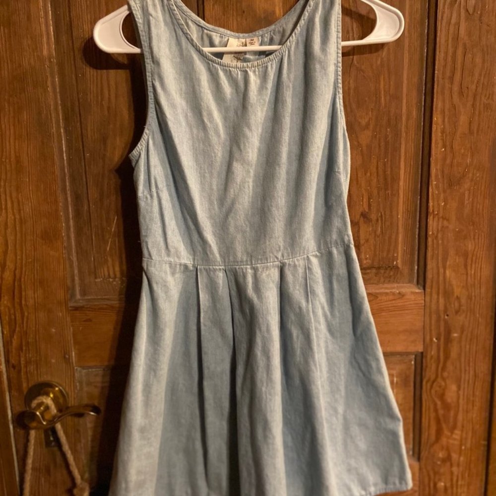 Denim Dress with Open Back | Size Medium
